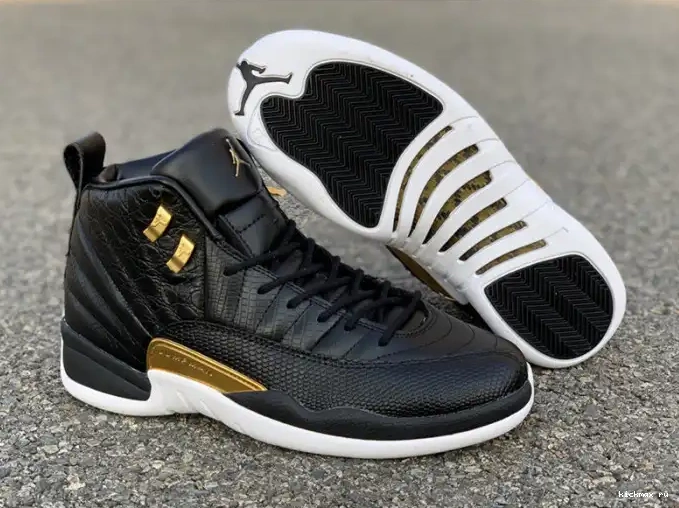 Rep Kickmax Air AO6068-007 Black 12 Gold-White Metallic Jordan Retro 'Reptile' 0512